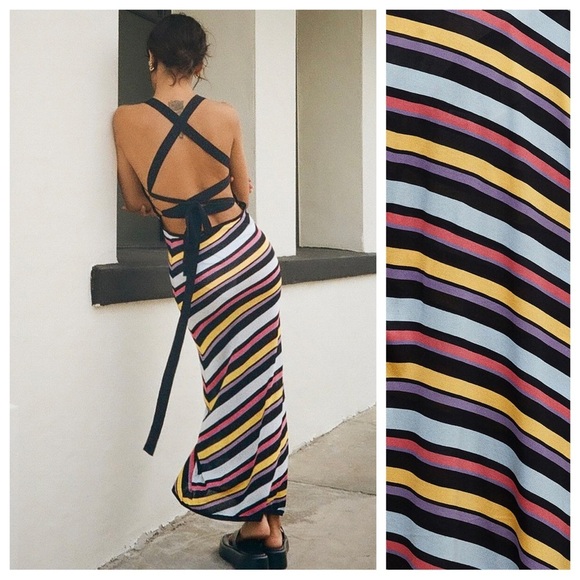 NWT. Zara Diagonal Striped Knitted Midi Dress. Size S. - Picture 3 of 9